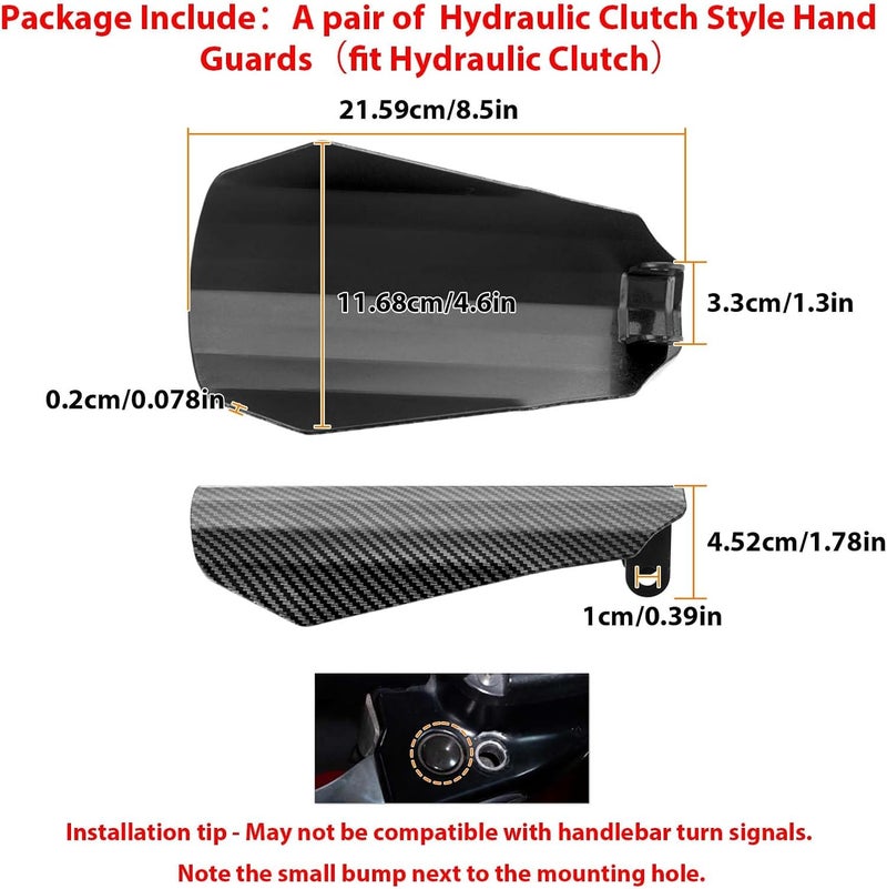 MoFun Motorcycle Handguards Coffin Cut Steel Carbon Fiber Hand Guards Compatible with Harley Touring Street Glide Road King Electra Road Glide Ultra Limited with Hydraulic Clutch 2014-2025, Black - Image 2